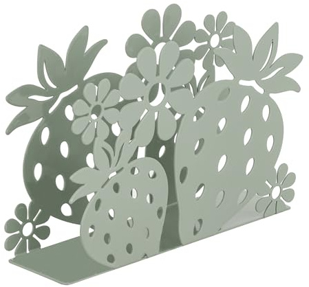 Baroni Home Portatovaglioli in Metallo Decorato, Design Moderno per Tavola e Cucina, Linea Fragola, 4x14,5x10 cm