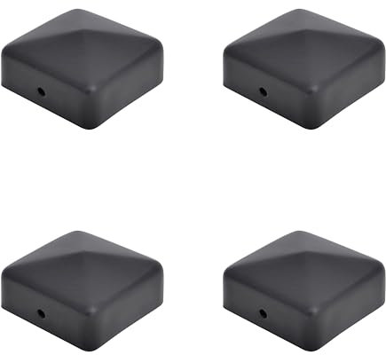 PYRAMID SQUARE BLACK FENCE/GATE POST CAP TOP 50mm x 50mm 2 Inch