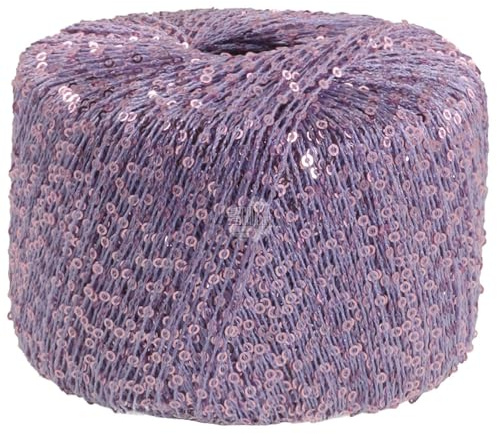 LANA GROSSA Glamour | Beilaufgarn mit Pailletten | Handstrickgarn aus 55% Polyamid und 45% Polyester | 25g Wolle zum Stricken & Häkeln | 115m GarnFB 3