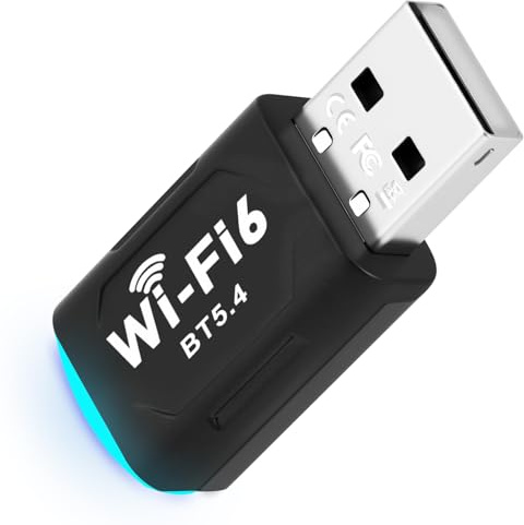 Adiwo USB Wireless Network Card, WiFi 6 Adapter, Bluetooth 5.4 Adapter, Mini Size Two-in-One, for Desktop Laptop, Change wired Connection into Hotspot, Supports Windows 11/10/7, Black