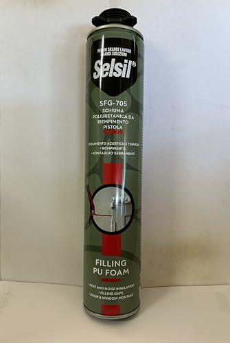 Selsil - Schiuma Poliuretanica da Riempimento SFG – 705 per Pistola – Kit 6 Bombolette da 750 g