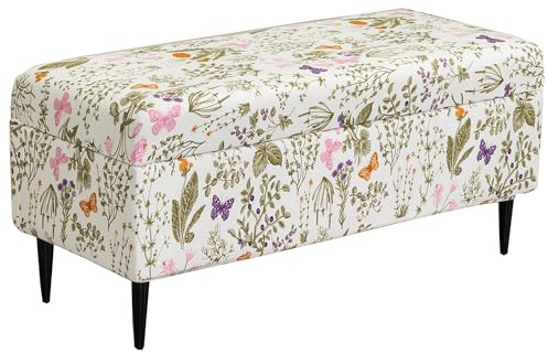 CRFATOP Printed Rectangle Ottoman Stool Cover Stretch Folding Storage Footstool Bench Slipcovers Upholstered Foot Chest Chair Covers Washable Entryway Furniture Protector with Elastic Bands,M,13