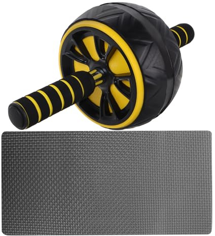UPKOCH Rullo per Addominali con Tappetino Ginocchia Spesso Manici Comfort Antiscivolo Design Ergonomico per Allenamento Addominali Fitness Attrezzo Palestra Resistente e Sicuro