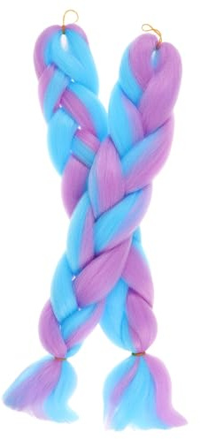Veemoon 2pezzi Extension per Trecce Pre-stirate in Fibra ad Alta Temperatura Capelli Sintetici Colorati Lisce e Morbide per Donne Trecce Boho per Festival o Uso Quotidiano