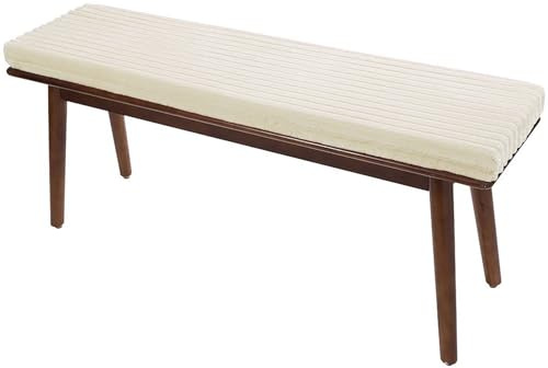 UWOBTN Sitzkissen Bank 150x40 80x40 120x40 Cord Bankkissen Gartenbank Kissen rutschfeste Abnehmbarem Bankauflage für Innen, Outdoor, Fensterbank, Couch,Essbank Schuhbank Sitzpolster(B1,35x135x5cm)