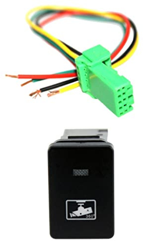 YWJLQH Drucktaster Schalter für Auto mit LED Lampenfunktion Und Fahrrecorder Symbol 4-poliger Wippschalter aus Umweltfreundlichem Material für