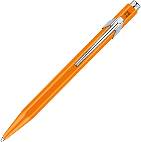Caran d'Ache 849.53 - Kugelschreiber 849 POPLINE - Fluo Orange mit Etui, 1 Stück (1er Pack)