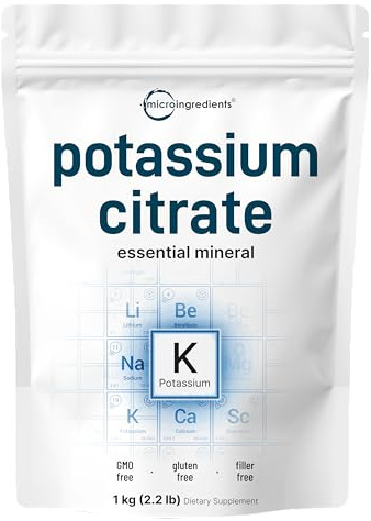 US Origin Potassium Citrate Powder, 1 KG (35 Ounce) | Essential Hydration Electrolyte Supplement | Vegan Friendly