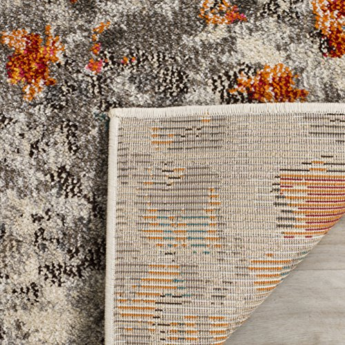 SAFAVIEH Monaco Collection Accent Rug - 2'2 x 4', Grey & Orange, Boho Abstract Watercolor Design, Non-Shedding & Easy Care, Ideal for High Traffic Areas in Entryway, Living Room, Bedroom (MNC225H)