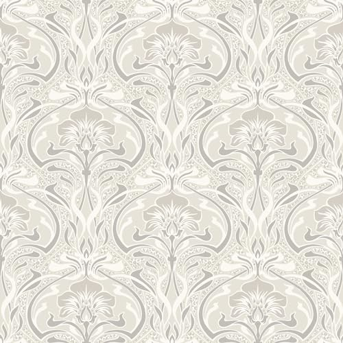Crown Wallcoverings Flora Nouveau Wallpaper Cream M1197 Full Roll