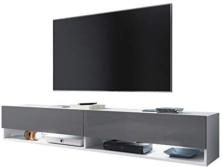 Selsey WANDER Meuble TV flottant avec LED/meuble TV minimaliste 100 cm