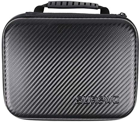 SUREWO wasserabweisend Tragetasche, kompatibel mit GoPro Hero 13/12/11/10/9/8/7/(2018)/6/5 Schwarz, Session 5/4, Hero 3+, DJI Osmo Action,AKASO/Campark/YI Action-Kamera und mehr （Medium）