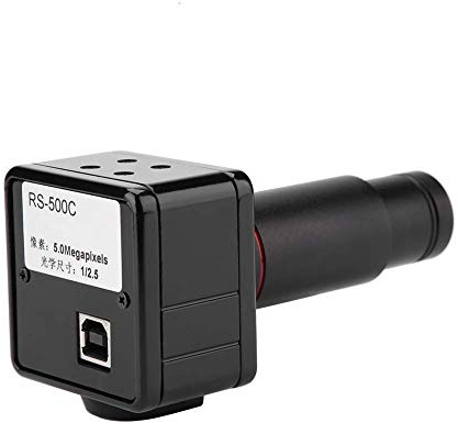 Mikroskopkamera, Industrie Okular Kamera 5MP USB 2.0 Microscope Camera Industriekamera 0.5X-mal CCD-Schnittstellenadapter Schrumpfspiegel,freies Laufwerk,1/2,5 Zoll Farb-CMOS-Bildsensor