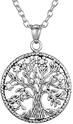 Morella Collier pour Femme 70 cm avec Pendentif Arbre de Vie - Vitalité dans Une Pochette à Bijoux