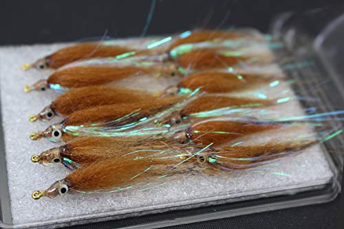 Tigofly 12 Stück 6 Farben Glänzende Polarbraten langsam sinkend Lachs Forelle Steelhead Elritze Fliegenfischen Fliegenköder Fliegenset Größe #8
