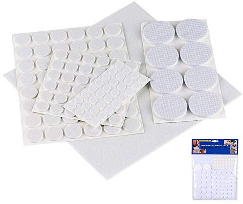 125 Pieces Assorted Furniture Felt Pads Heavy Duty Round White Floor Protectors Great for Chairs Sofas Table Legs Premium Quality Self Adhesive Stick On Pads Protect Your Wood Floors and Reduce Noise
