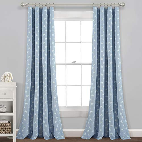 Lush Decor Fenstervorhang mit Seestern, Blau