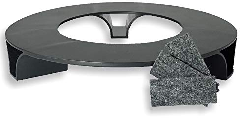 terraced® - Blomkruka underlägg inkl. filthållare – färg: svart – rund – 27 cm diameter – underlägg blomkruka – återvunnet material – Made in Germany