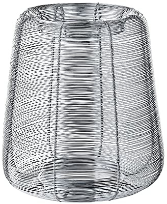 EDZARD Windlicht Kurt (H 29 cm), Gitterstruktur, Edelstahl vernickelt | Bauchige Form, oben nach innen gewölbt · filigranes Gitter wirft feine Linien an Wand und Decke · ohne Glas