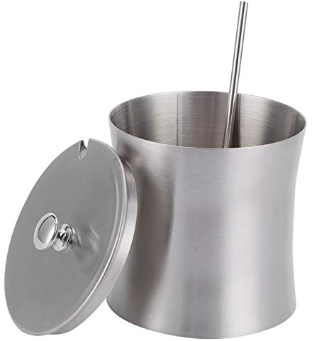 Recipientes para condimentos de acero inoxidable, azucarero de metal con tapa, tarro de sal para especias y azúcar, caja para condimentos, ollas para condimentos, soporte para azúcar