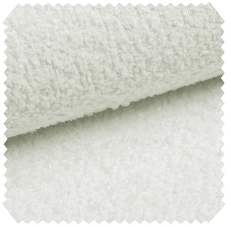novely® ABEL - Flauschiger Bouclé-Polsterstoff - Schwer Entzündbarer Möbelstoff - UV-Beständige Meterware 1lfm | Farbe: 04 Polarweiß