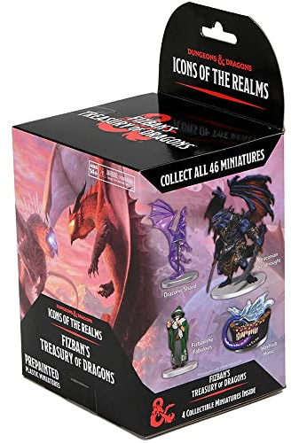 D&D Icons of The Realms: Fizban's Treasury of Dragons - Booster (Set22) - Contains 4 Miniatures, Pre-Painted, Pre-Assembled, Dungeons & Dragons