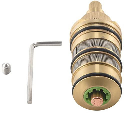 Ocnvlia Cartouche Thermostatique et PoignéE en Laiton pour le pour Mitigeur MéLangeur Barre de Douche MéLangeur Douche Cartouche MéLangeur, Or