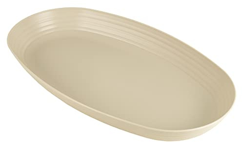 Cofan Fuente Ovalada Estilo Japonés | Pack de 6 Unidades o Unitario | Color Beige o Verde Agua | Medidas: 39 x 22 x 4,5 cm (Beige, 6)