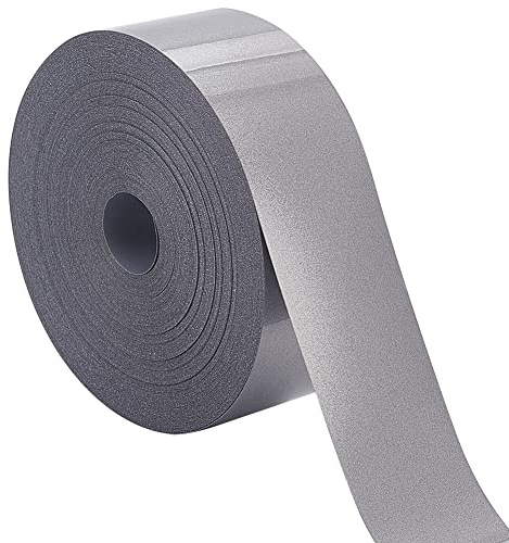 BENECREAT 1 x 27 Yards (25 mm X 25 m) Schwarzes Reflektierendes Band Zum Aufbügeln, TC Hot Melt High Visibility Tape Für Kleidung, Arbeitsanzüge, Regenmäntel, Jacken