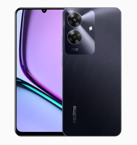 realme Note 60 Smartphone 4+128GB,Affichage 6.74in,Mode 90Hz Eye Comfort,Batterie 5000mAh,processeur UNISOC T612,caméra 32MP Ultra HD,Prise en Charge de la Carte Micro-SD,Black