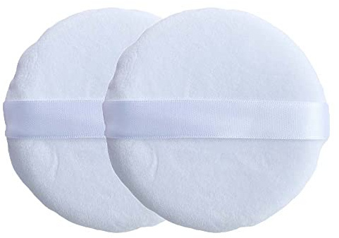 COSHINE Jumbo Pure Cotton Powder Puff, 5 INCH (13cm) Body Powder Puff Applicator For Loose Mineral Powder Body Powder Cosmetic Foundation Sponges (2 pieces)