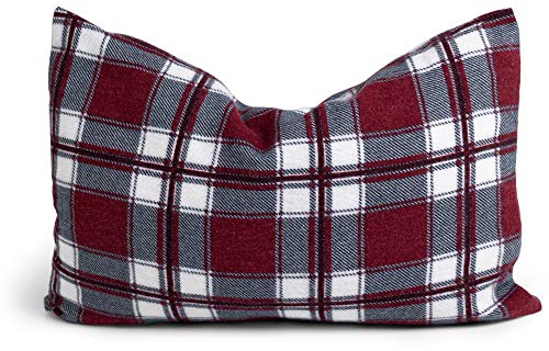 Lavendelblüten Duftkissen Kräuterkissen 30x20cm Flanell karo-rot + Bio-Inlett - 100% naturrein. Lavendel + Bio-Dinkelspelz