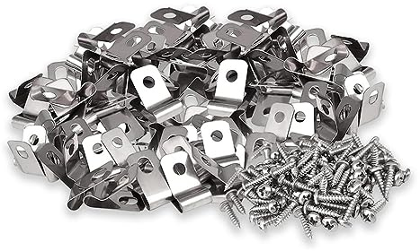 Nagoyuki 100 PCS Fence Wire Fence Clips Stainless Steel Wire with Screws | Agricultural Fencing, Mounting Clips, With Screws