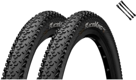 2er Set Continental Fahrradreifen Race King 29 Zoll (50-622)+ AV DV SV Schlauch und 3 Metall Reifenheber E Bike (29x2,00 Zoll (50-622), Ohne Schläuche)