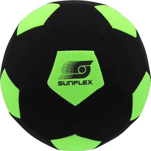 Sunflex® Neopren Fußball Gr. 3 Grün | Beach-Fußball zum Barfuß Spielen | Beachsoccerball | weich & robust für Strand, Wiese & Wasser | Dribbeln & Rollen & Schießen | für Jede Altersgruppe