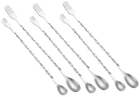 Stainless Steel Cocktail Stirring Spoon 6pcs Silver
