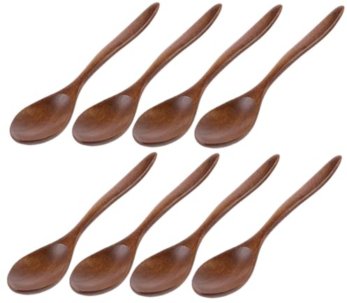 OUNONA 8pièces Cuillères Pour Soupe Miel Et Desserts Service De Cuillères Réutilisables Pour Cuisine Pour Porridge Et Salades
