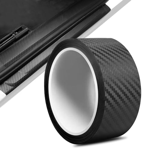 Carbon Folie, 3D Selbstklebend Autofolie Schwarz, 5cmx5m Auto Einstiegsleisten Schutz Aufkleber, Wasserdichter Kratzfest Lackschutzfolie Auto, Karbon Folie für Auto Fahrrad Motorrad (Schwarz)