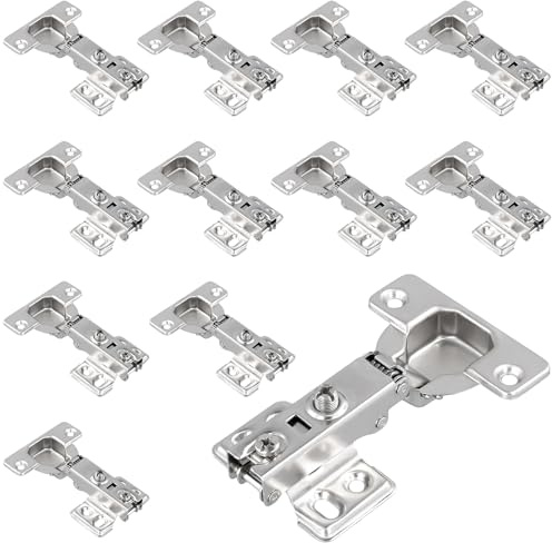CHUENHEI 12 Stück Topfband Scharnier, 116 x 61mm Topfband Softclose Schrank Scharniere, Möbelscharniere Edelstahl Türscharniere, Dämpfung Softclose Scharniere Topfscharnier für Küchenschrank