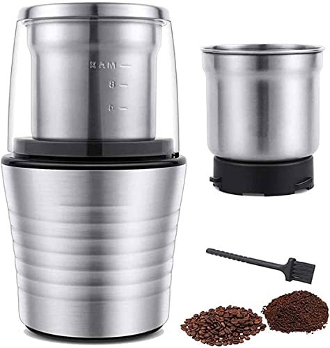CVNIMV Macinacaffè Elettrico per spezie essiccate e caffè Tazza Staccabile Ok per pulirla con Acqua Tazza con Lama Realizzata in Acciaio SUS304 stianlees