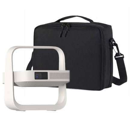 Bolsa de almacenamiento suave para proyector portátil XGIMI Elfin Flip – Bolsa de almacenamiento portátil gruesa con correa de hombro ajustable, diseño de bolsillo de malla para accesorios, Negro