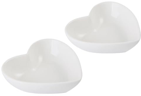 IMIKEYA 2 Stk herzförmige Schale Ramen-Schüssel Bonbonschale große Salatschüssel mit Deckel Popcorn-Mikrowelle Popcorngerät kitchenware kitchen gadget Schüsseln zu Hause Keramikschale Weiß