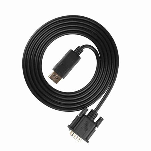 KIMISS Adaptateur de Câble VGA HD 1080p de 1,8 M pour PC et Ordinateur Portable - Compatible en or, Compatible avec Mini DisplayPort et Thunderbolt