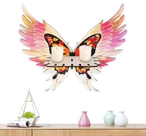Paletta di Farfalla In Legno – Portabagagli Ornamentali Galleggiante, Supporto Angolare | Mensole Da Parete Boho, Visualizzazione Di Piante, Giocattoli E Oggetti Decorativi, Soluzione Unica Di Casa
