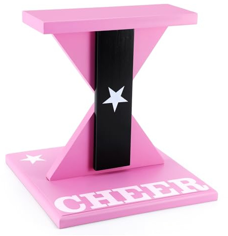 Chunful Cheerleading Balance Trainer 12.2 x 13.19 Inch Wood Wooden Cheer Stunt Training Stand Equipment Cheer Flyer Stand for Flexibility Core Strength and Coordination Training