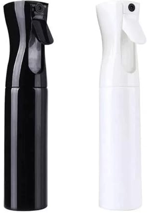 GAOHOU 2 st 300 ml vattensprayflaska, kontinuerligt vattensprayare, fin dimma tom sprayflaska för hårstyling, bevattning av växter, husdjursskötsel, hemrengöring (blå + vit)