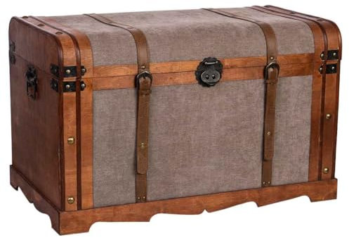 Baúl de madera marrón 80x47x49