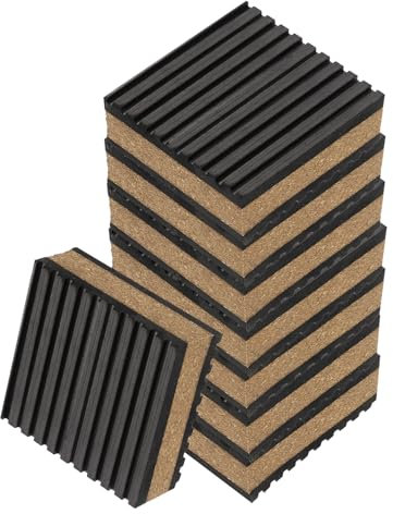 sourcing map 4pcs Anti Vibration Pads for Washing Machine, 2'' x 2'' x 7/8'' Vibration Damping Pads Sound Isolation Ribbed Rubber Mats with Center Vibration Isolation, Black/Brown