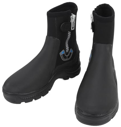 Scarpe da immersione Scarpe subacquee Scarpe professionali Scarpe nervose in neoprene di spessore 5 mm con suola in gomma antiscivolo Fodera morbida Design da nuoto con snorkeling alto (taglia 7)
