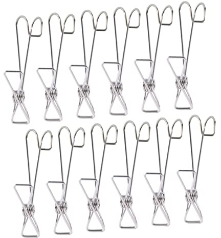 Hemobllo Pinces à Linge Clips Solides sans Trace en Acier Inoxydable Argenté Lot de 20 Économiseurs D'espace pour Séchage de Chaussettes et Vêtements à Domicile